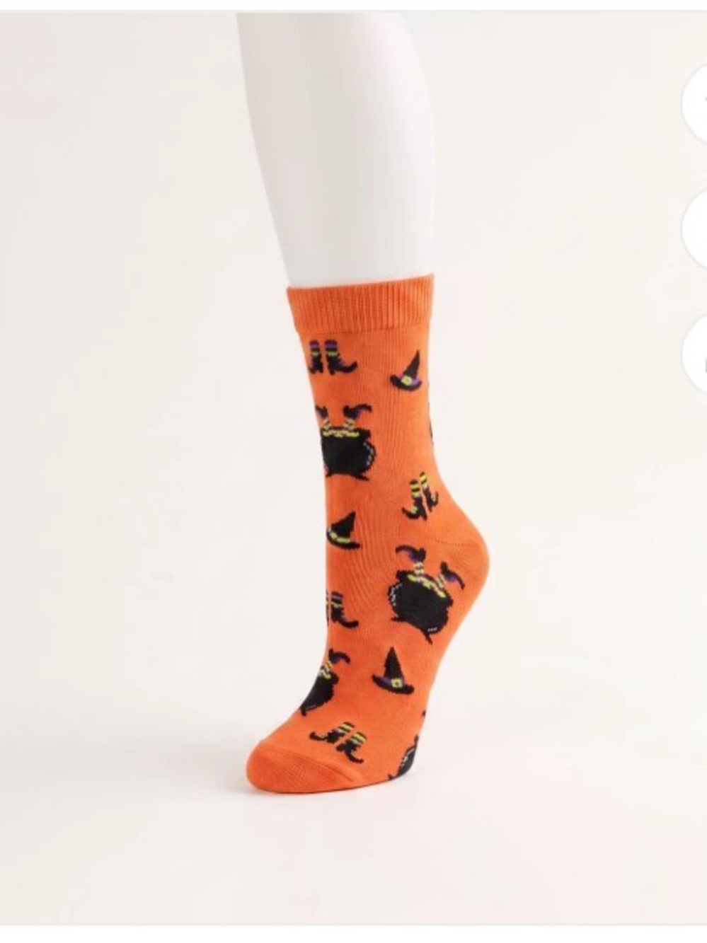 Women's Halloween Witches Orange Crew Socks